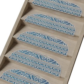 Niebieskie dywaniki na schody zestaw 16 szt. 20x65 cm Cottage Warmth – Vitaus