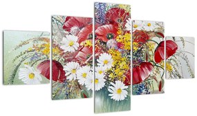 Obraz wazonu z dzikimi kwiatami (125x70 cm)