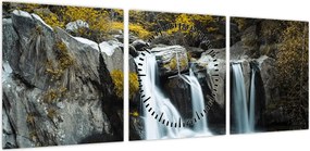 Obraz - Wodospady, Lushan, Chiny (z zegarem) (90x30 cm)