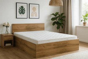 Łóżko SOFIA 180 x 200 cm, dąb artisan Stelaż: Ze stelażem listwowym rolowanym elastycznym, Materac: Materac Coco Maxi 20 cm