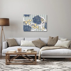 Obraz na szkle - róże i koła (70x50 cm)