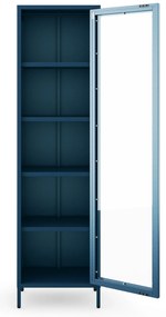 Witryna szklana do salonu wąska granatowa Modern LUIGI 500 x 1800 x 350 mm