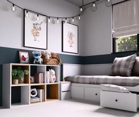 Biały niski regał na książki E1-H58