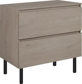 Szafka łazienkowa 80 cm z blatem górnym + nóżki meblowe, Kolor: Dąb Ciemny, 80 x 80,7 x 46 cm