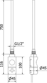 Mexen FA-I grzałka elektryczna 900 W, złota - W952-0900-50