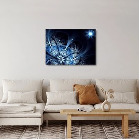Obraz na szkle ciemnoniebieskiego kwiatu (70x50 cm)
