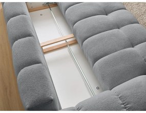 Ciemnoszara rozkładana/ze schowkiem sofa z tkaniny szenilowej 278 cm Everest – Bobochic Paris