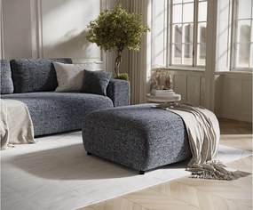 Puf w tkaninie plecionej Zanzibar - 88x88 cm - granatowy