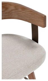 Kremowe/w naturalnym kolorze tapicerowane hokery zestaw z podłokietnikami 2 szt. Ilia – MOME