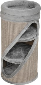 PawHut Beczka-drapak 75 cm wys. Ø35 cm, 4-poziomowa beczka z 3 kryjówkami, zdejmowalnym pranym pluszowym łóżkiem, powierzchnia sisal do drapania | Aosom PL