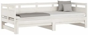 Białe sosnowe łóżko rozsuwane 2x(90x200) cm - Givefi 4X