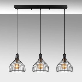 Czarna lampa wisząca z metalowym kloszem Cafu – Opviq lights