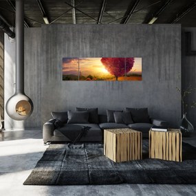 Obraz drzewa w kształcie serca (170x50 cm)