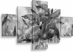Obraz - Graffiti z flamingami (125x70 cm)