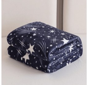 Mikropluszowy koc STARLIGHT, ciemnoniebieski Rozmiar: 150 x 200 cm