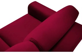 Czerwony aksamitny rozkładany/ze schowkiem narożnik Kyoto – Cosmopolitan Design
