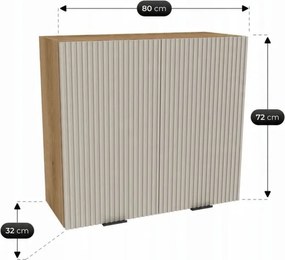 Zestaw Mebli Kuchennych MODERN 170 cm Kaszmir/Dąb Ryflowany Nowoczesny