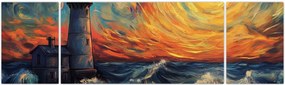 Obraz - Latarnia morska w falach (170x50 cm)