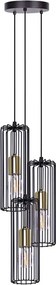 Czarno-złota industrialna lampa wisząca tuba - S776 C9-G76