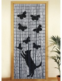Czarno-szara bambusowa zasłona do drzwi 200x90 cm Cat and Butterfly – Maximex