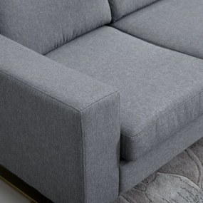 Homcom sofa 3-osobowa tapicerowana meble do siedzenia podłokietniki len ciemnoszary 200 x 82 x 78 cm | Aosom PL