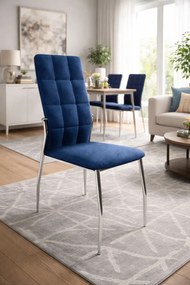 Granatowe pikowane krzesło do salonu C3-T47