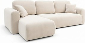 Stylowy narożnik rozkładany lewostronny BINGO L 245x148x87 cm w tkaninie Paros 1 beżowej