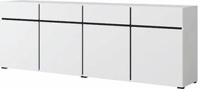 Komoda CROSS 4D4S 230cm biała/czarna