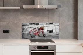 Szklany Panel Retro Rower z Koszykiem