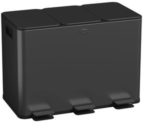 HOMCOM Kosz na śmieci z 3 x 20 L komorami, pokrywami dezodorantowymi, odporny na odciski palców, soft-close, wyjmowany, czarny