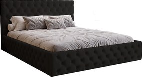 Łóżko 200x200 cm Verti Slim - pojemnik, stelaż, czarny (Magic Velvet 2219)