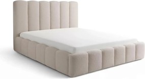 Łóżko tapicerowane Aura 160x200 z pojemnikiem - beżowa bukla Quelle 03