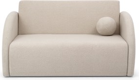 Sofa rozkładana Nubi trzyosobowa 140 cm z pojemnikiem - jasny beżowy boucle Quelle 03