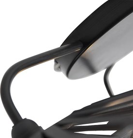 Rustykalna lampa sufitowa czarna 3-światłowa - Leia