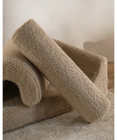 Jasnobrązowy fotel dziecięcy z materiału bouclé Flipster – Wigiwama