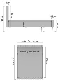 Łóżko sypialniane Nicole 180x200 - beżowy welwet hydrofobowy Salvador (SIC) 1 / nogi czarne
