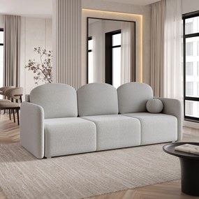 Masseno Sofa SUVI III z funkcją spania i pojemnikiem na pościel, Rozkładana sofa - Jasnoszary, QUELLE 83