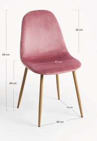 Zestaw 4 Krzese Teok Aksamitne
