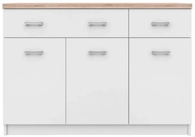 Biała Komoda Z Szafkami I 2 Szufladami 120 Cm E9-C96