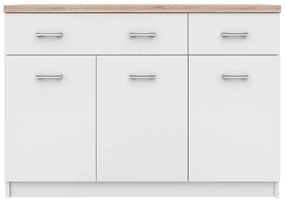 Biała Komoda Z Szafkami I 2 Szufladami 120 Cm Ivin 4X
