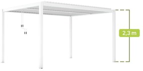 PERGOLA OGRODOWA LUXE 3x3 ALUMINIOWA Z OŚWIETLENIEM LED BIAŁA