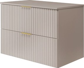 Szafka pod umywalkę, Kaszmir, 80 x 57 x 46 cm, uchwyt złoty + Blat