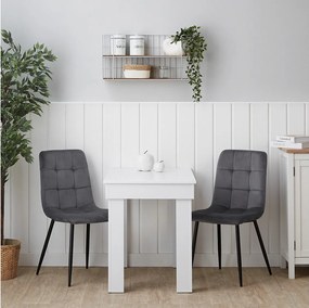 Stół jadalniany i krzesła 90x60 cm biały i szary