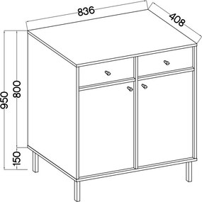 Komoda TORINO 84 cm do Salonu Sypialni Odcienie beżu
