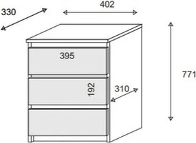 Komoda ALLEGRA 40 cm do Salonu Sypialni Dąb sonoma