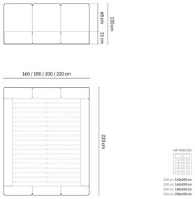 Kremowe aksamitne tapicerowane łóżko dwuosobowe ze schowkiem i stelażem 180x200 cm Brody – Mazzini Beds