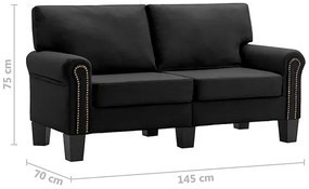 Luksusowa dwuosobowa sofa czarna - Alaia 2X