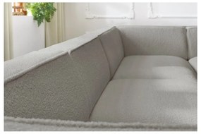 Jasnoszary narożnik modułowy z materiału bouclé (prawostronny/w kształcie litery U) Megeve – Bobochic Paris