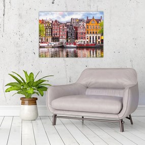 Obraz na szkle - Amsterdam, domy tańca (70x50 cm)