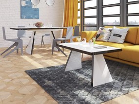 Nowoczesna ława pokojowa w wysokim połysku Ala biało/czarna